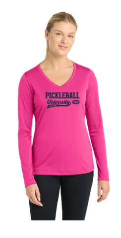 Pickleball U Pink Long Sleeve PBU shirt